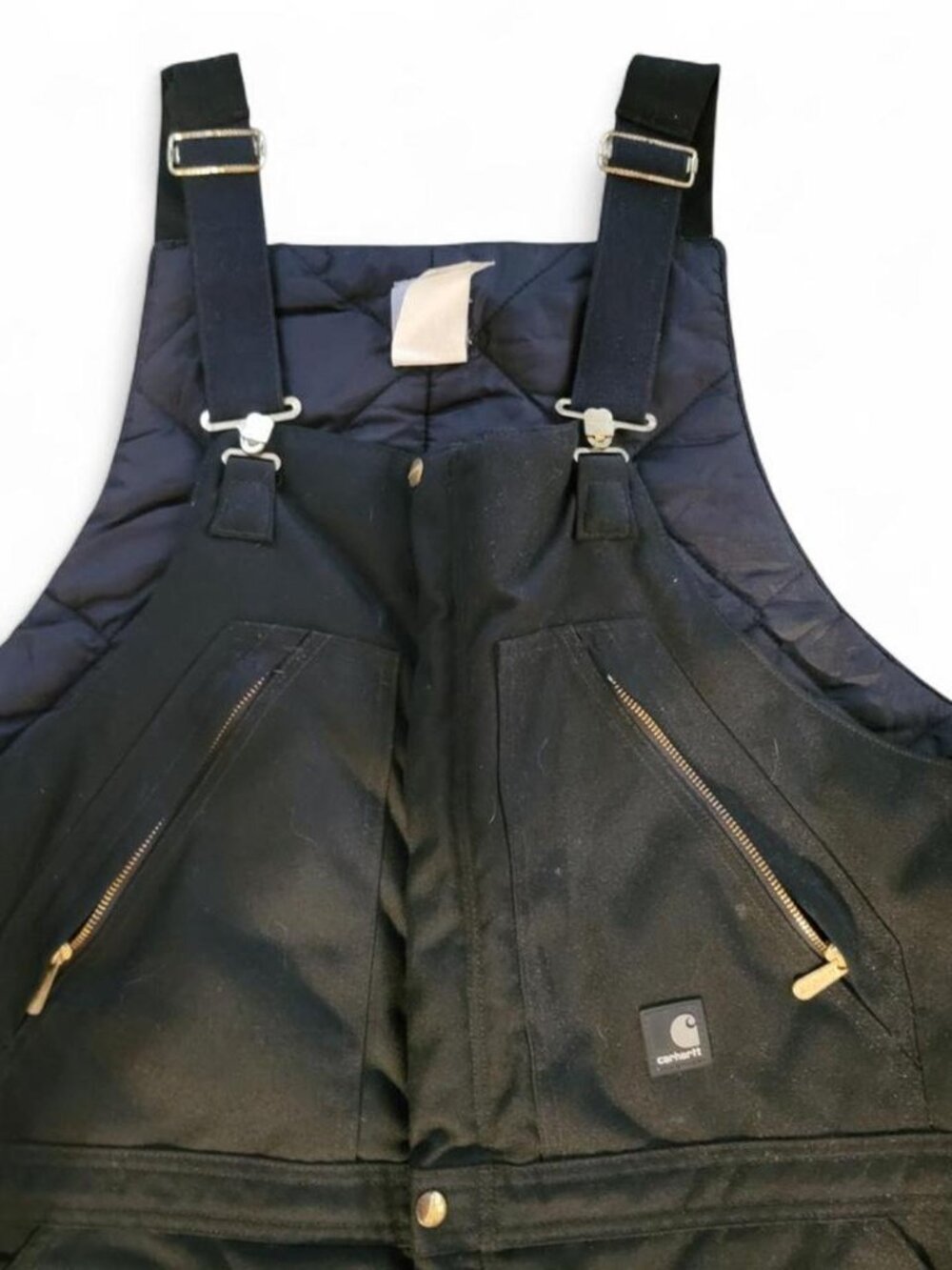 Carhartt R33 Black Quilted Nylon &Polyester Overall Work Pants